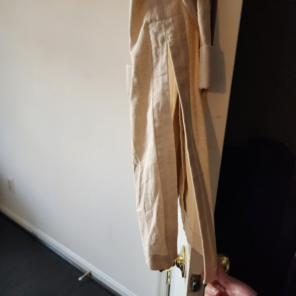 Zara Beige Linen Blend Double-Breasted Blazer | Medium - Picture 4 of 4